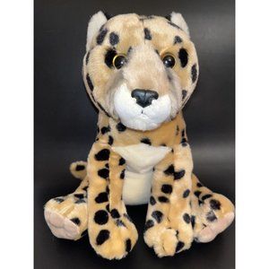 Aurora Destination Nation Leopard Tan Black Soft Stuffed Animal Plush Approx 13"